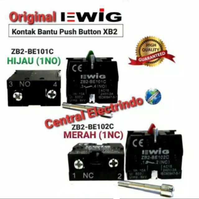 Kontak Bantu/Block Push Button EWIG Type XB2  NO/NC.