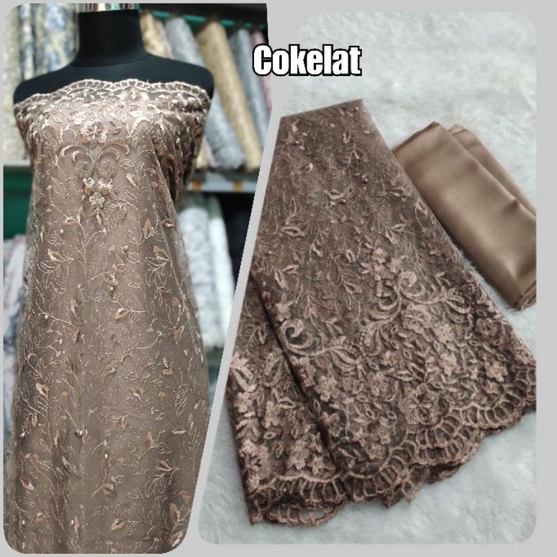 Brokat Tile mutiara Maura,toko kebaya murah,toko kain kebaya murah,toko polosan,kain maxmara murah