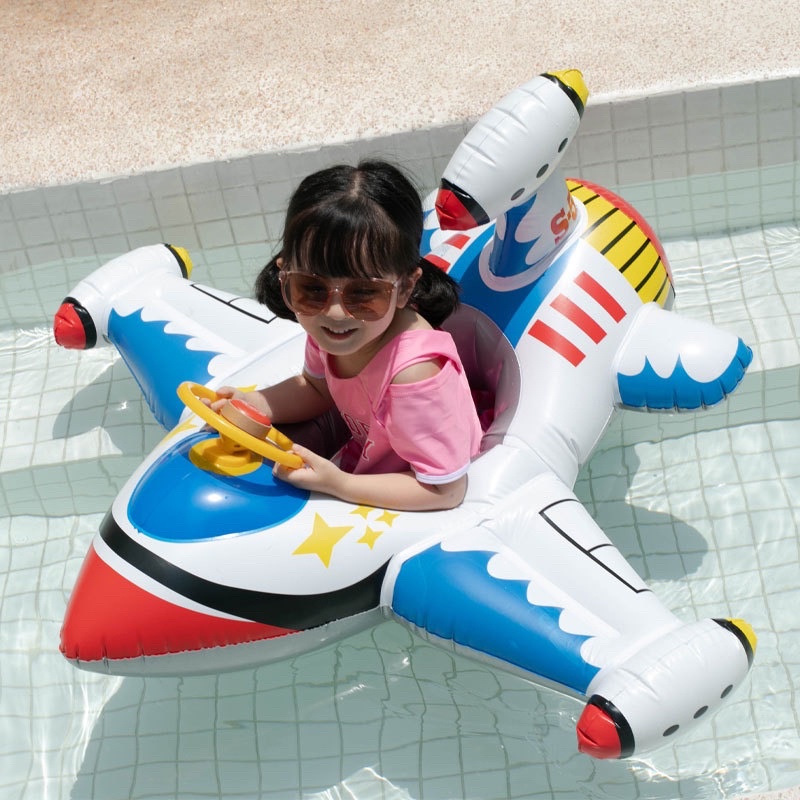 BAN PELAMPUNG ANAK KOLAM RENANG KARET BAHAN PVC TEBAL MOTIF PESAWAT