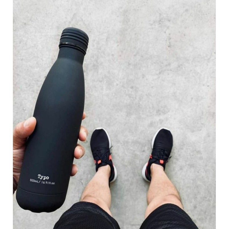 BOTOL MINUM THERMOS 500ml METAL TYPO ORIGINAL