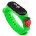 Brgunik - Jam Tangan Elektronik Led Anti Air Bahan Silikon Untuk Anak / Jam Tangan Karakter JT027-GREEN STRAWBERRY