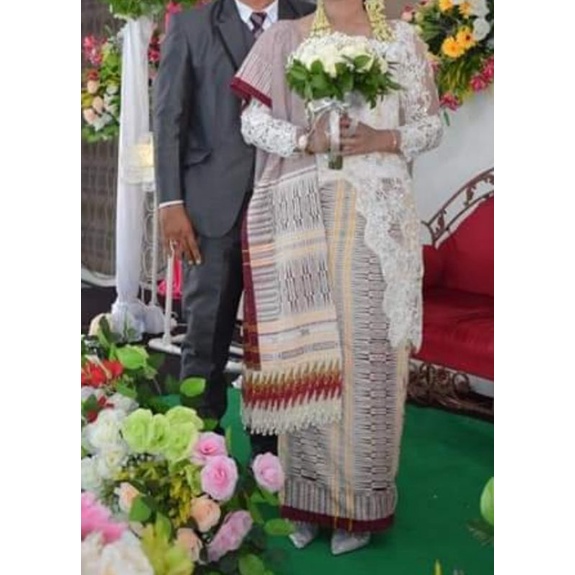 Songket tumtuman full tarutung purada kristal pelangi terbaru promo super mewah gold merah peach pin