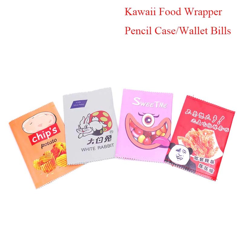 

INDORETAIL | Novelty Lucu Lucu Chip Makanan Wrapper Pensil Kasus PU Kulit Dompet Tas Tagihan