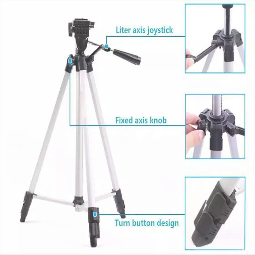 (JC) TRIPOD 1 METER HOLDER U WEIFENG WT 3110A FULL SILVER -3120A FULL BLACK PRODUK KITA SESUAI DI GAMBAR