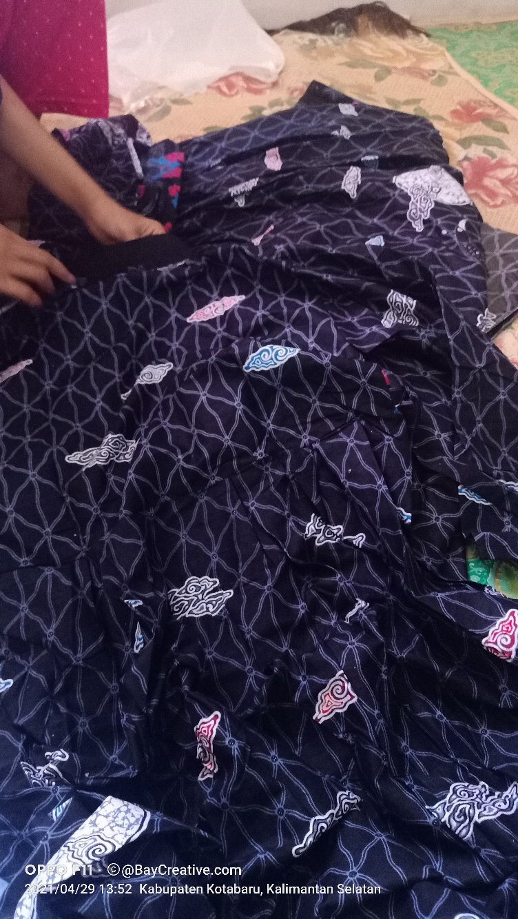 Batik Couple Keluarga Sania Ruffle Ori Ndoro Jowi Dnt Motif Rembulan Abu