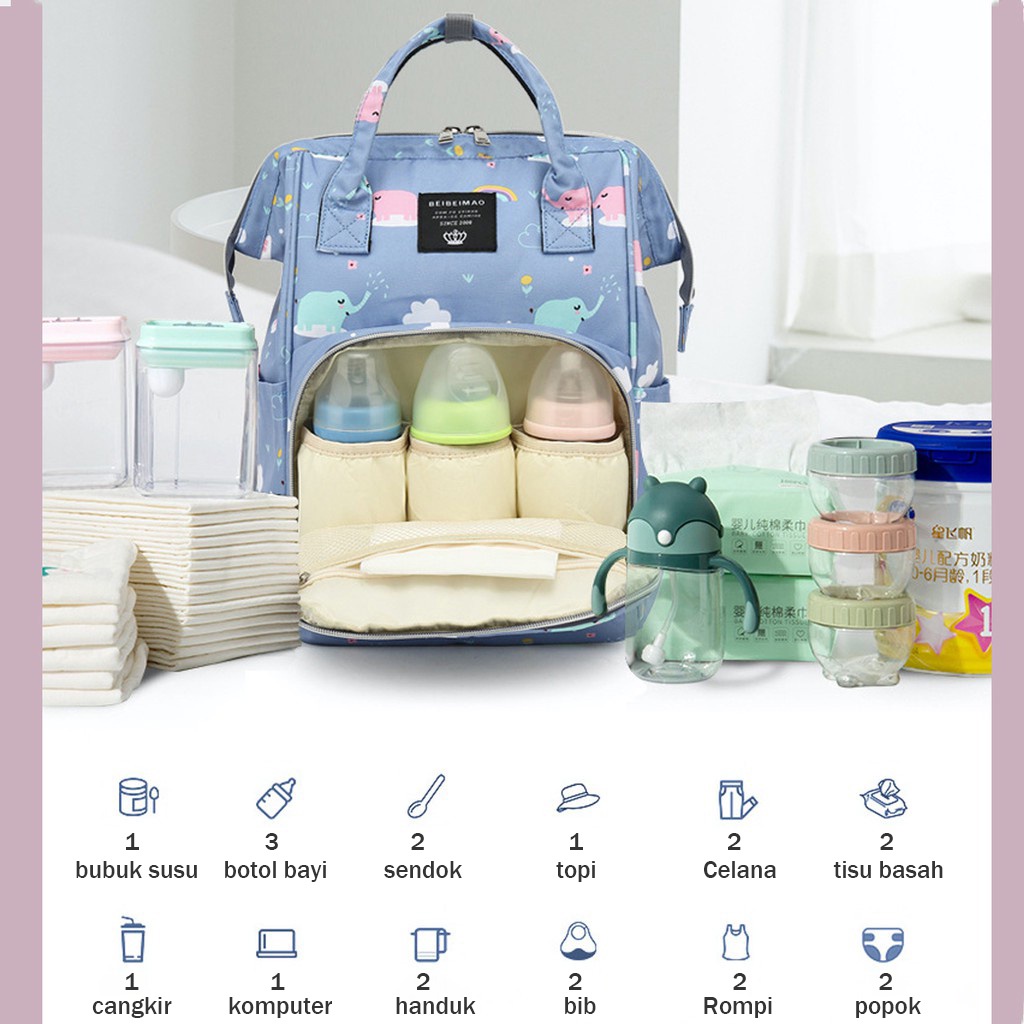 HIPPL LAND Tas Bayi Multifungsi Baby diapers bag Perawatan tas Perlengkapan Ransel Backpack 255