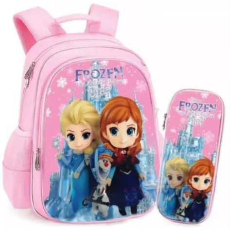 GGS PREMIUM !! BISA COD / Tas Ransel Sekolah Anak Karakter DISNEY 2in1 (Bonus Tempat Pensil) / bahan Printing Kualitas Import / Tas Ransel Sekolah Anak TK SD PAUD / Tas Ransel Sekolah Anak Cewek Perempuan / Tas Ransel Sekolah Uk Besa Muat Buku Paket