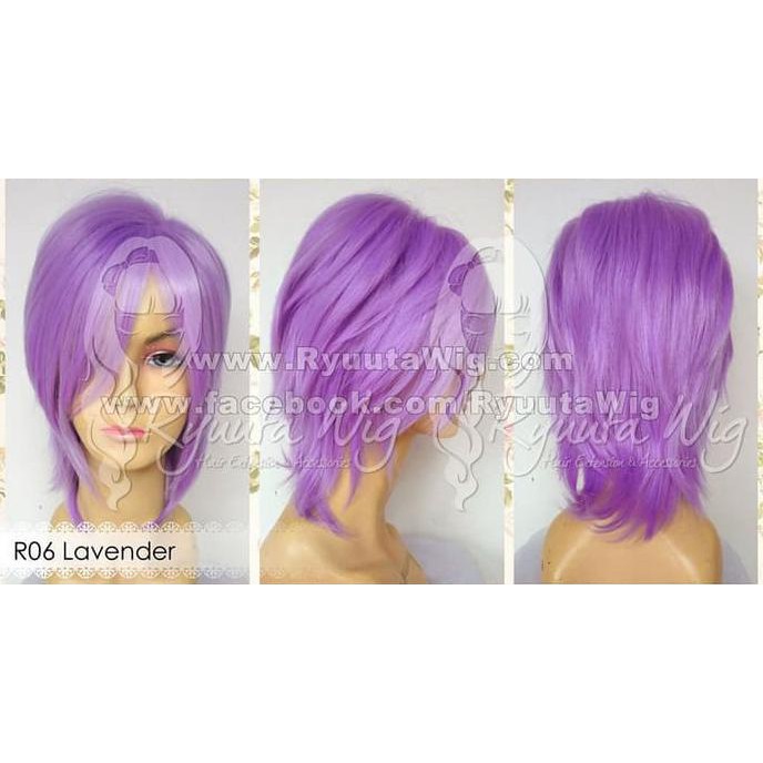 Jual R06 purple ungu lavender eggplant | Wig laki cowo pendek korea cosplay Termurah