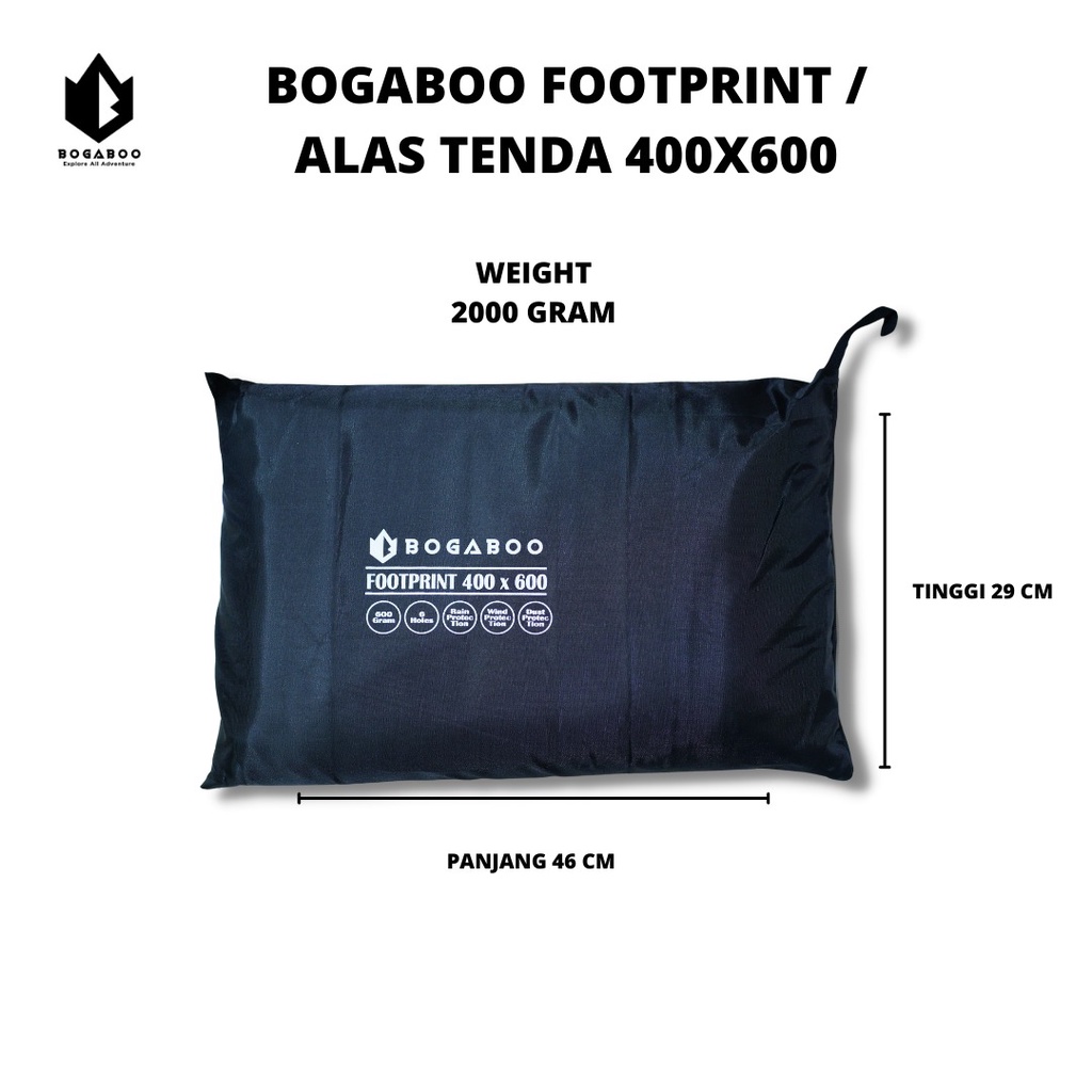 Bisa COD Footprint / Alas Tenda Merk Bogaboo 4 M X 6 M Alas Tenda - Terpal Tenda Bisa Untuk QUECHUA ARPENAZ FAMILY - TENDA DOME