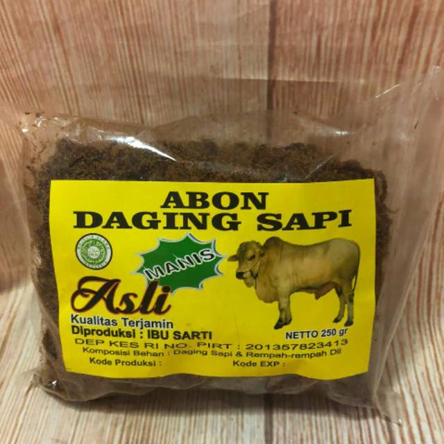 Abon Daging Sapi Asli Bu Surti 250 Gr Manis/pedas