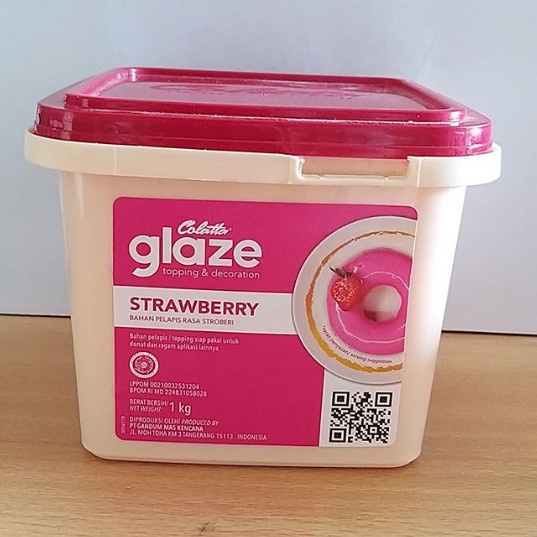 COLATTA Glaze Strawberry 1 kg Dip Topping Stroberi