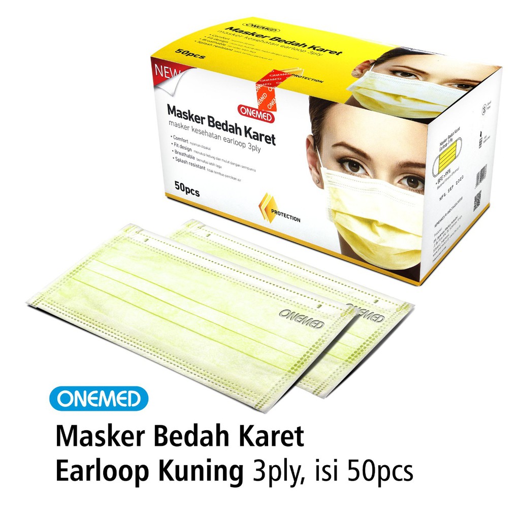 Masker Karet Kuning OneMed box 50pcs OJB