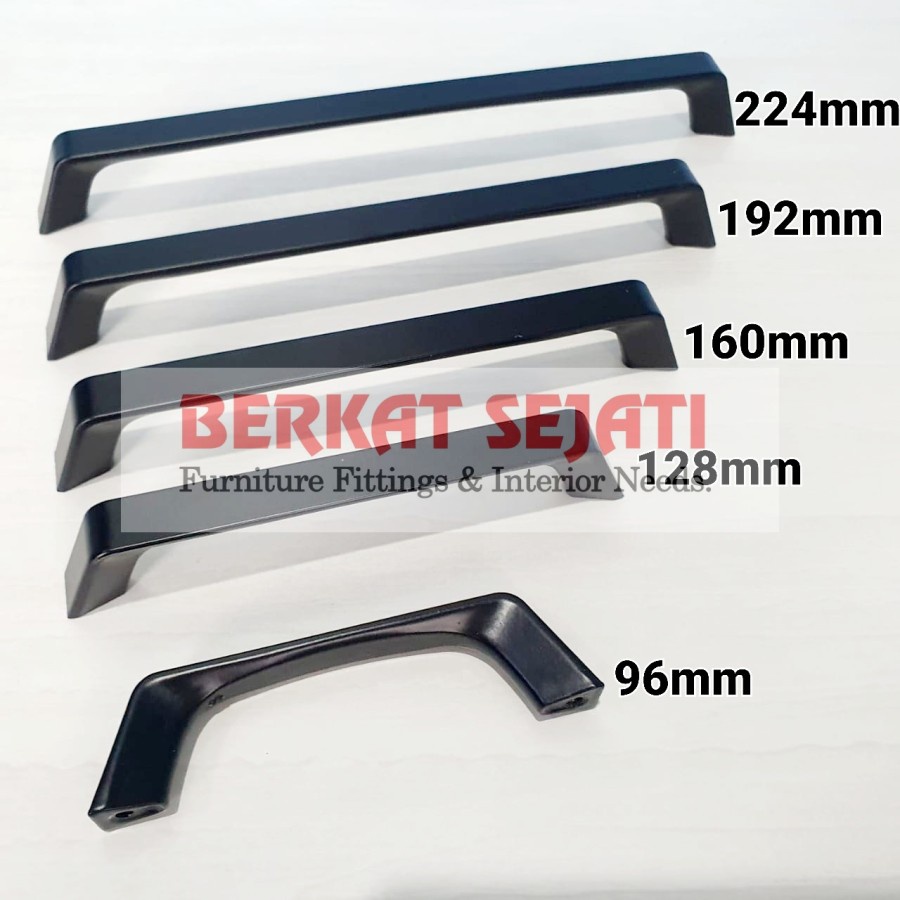 Handle Tarikan Laci Pintu Lemari Kitchen Minimalis HITAM 7001 192mm