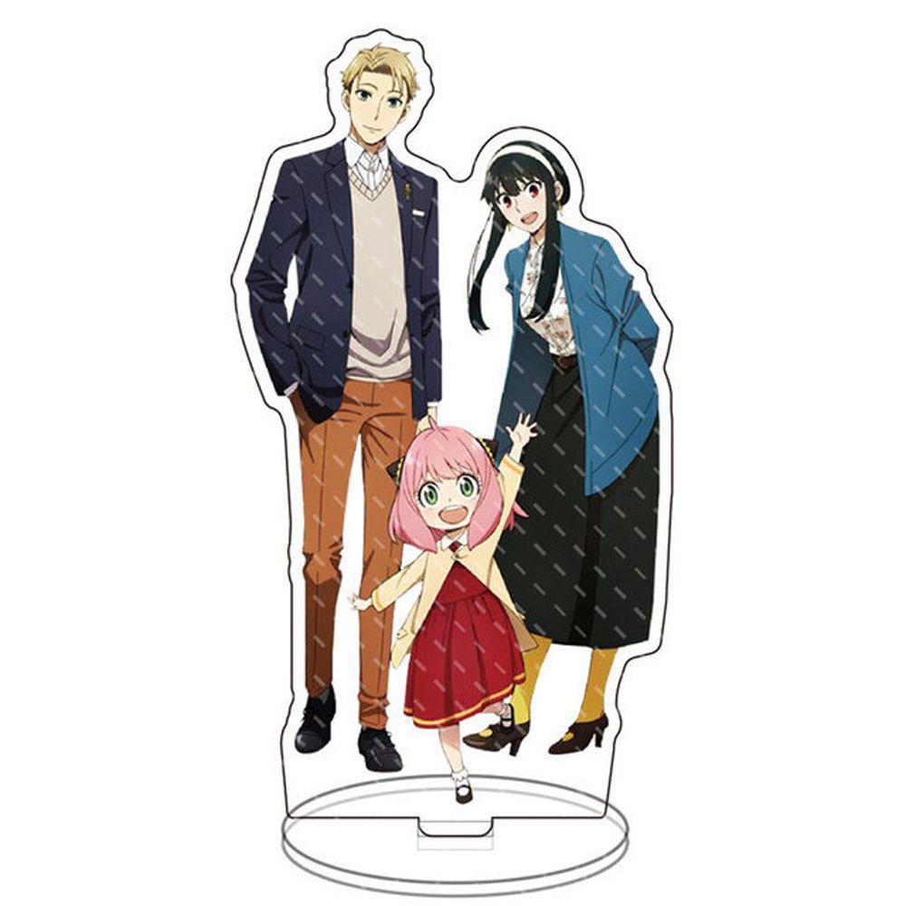 Lanfy SPY FAMILY Ornamen Model Mainan Dekorasi Meja Model Figure Transparan Kartun Akrilik Display Stand