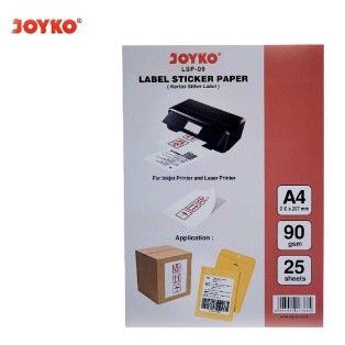 

Joyko Label Sticker Paper LSP-09 A4 Kertas Stiker Label LSP09 25 Lembar Sheets ORIGINAL