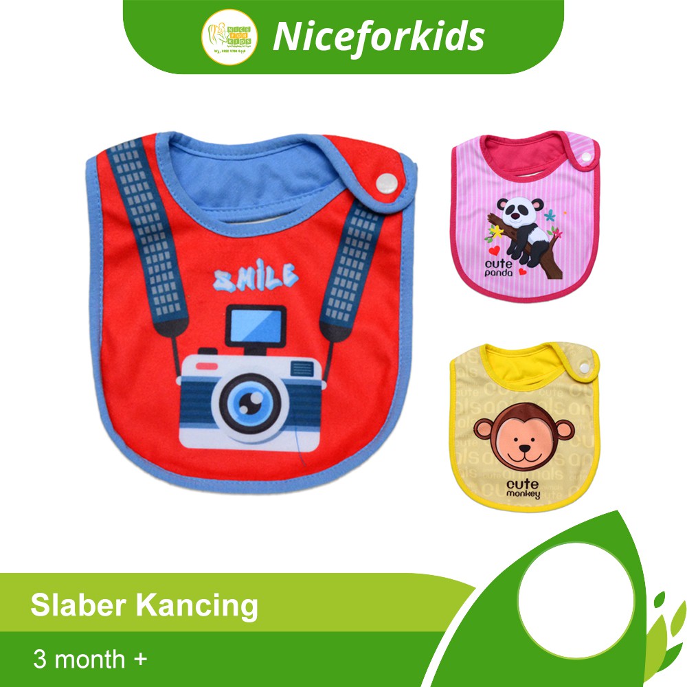 Nice Baby Slaber Kancing Tatakan Liur Bayi Celemek Makan Baby