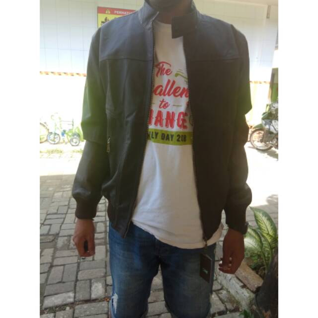 Jaket cole bahan kulit sintetis