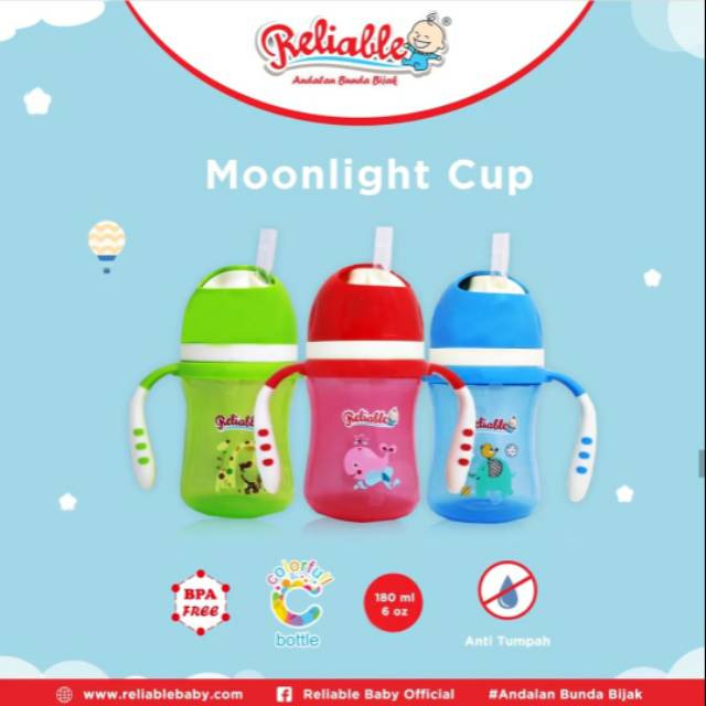 Reliable moonlight cup 180 ml RCM6405/Botol Minum Anak/Botol minum sedotan