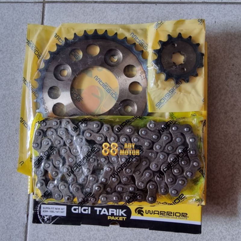 Gear Paket KTL Supra Fit New (428H-108L-14T-36T) Warrior Sepuh Original High Quality