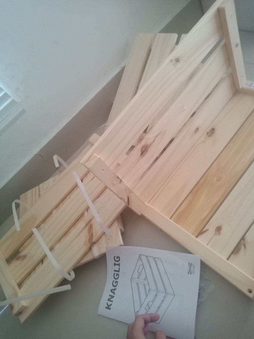 Kotak Penyimpanan Kayu Pinus, 46x31x25cm Kn1576