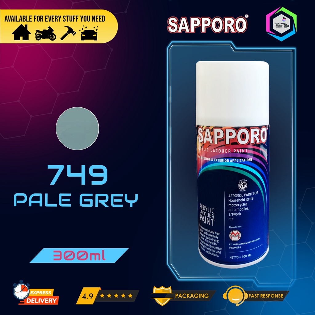 Cat Semprot SAPPORO Paint - 749 PALE GREY Helm/Motor/Gundam/Body