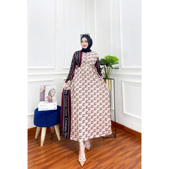 Gamis milea rayon viscose armor ori | gamis motif branded