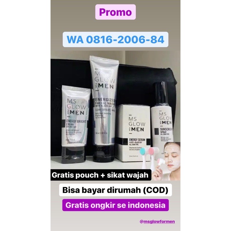 MS Glow for men paket complate (free setrika wajah)