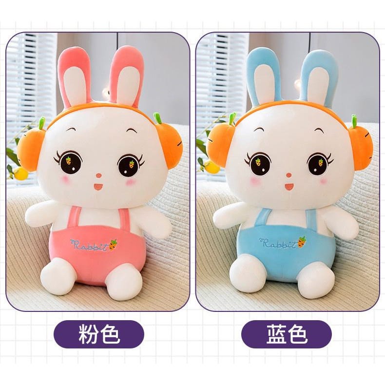 Boneka Kelinci Telinga Panjang Rabbit Carrot Bunny Lucu Jumpsuit Mainan Boneka Mewah Ukuran 50cm Halus Dan Lembut