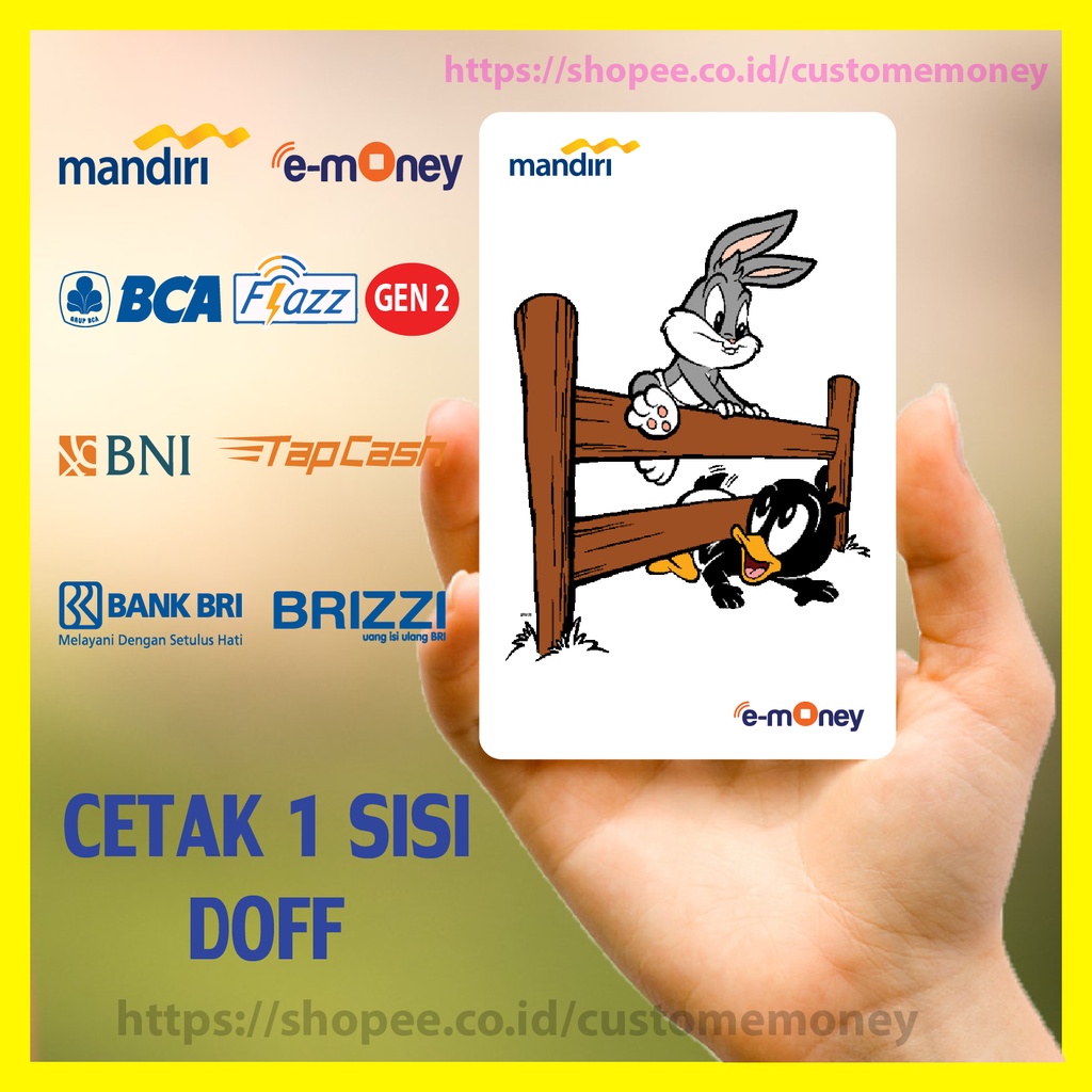 KARTU EMONEY ANIME LOONEY TUNES BUGS BUNNY DUCK EMONEY MANDIRI FLAZZ BCA GEN 2 TAPCASH BRIZZI 1 SISI
