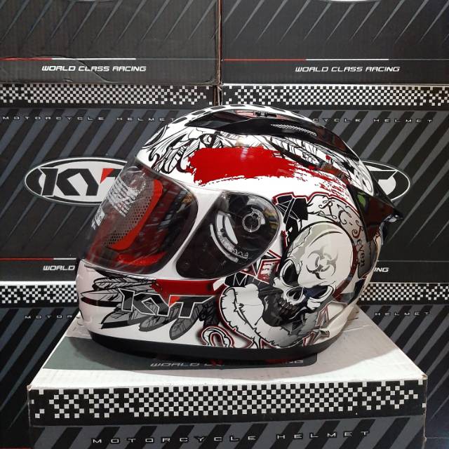 HELM KYT RC7 MOTIF #13 WHITE/BLACK/RED