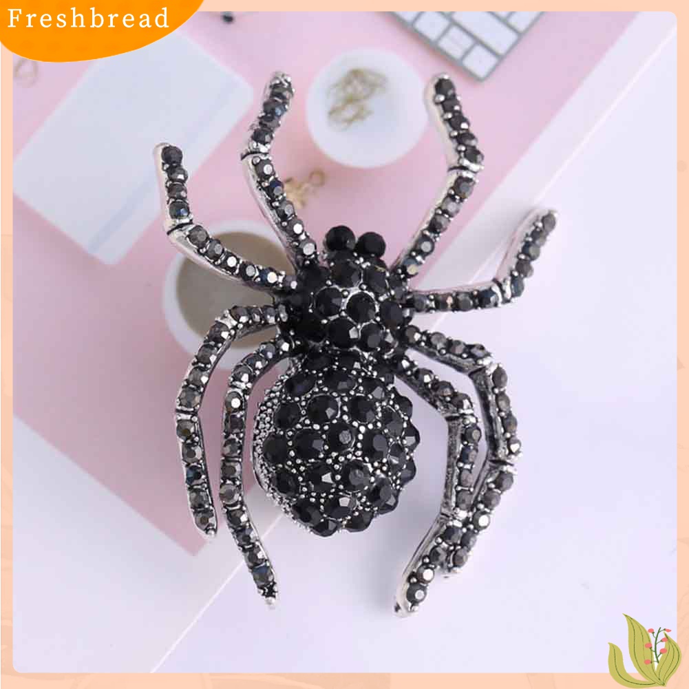 Terlaris Vintage Women Rhinestone Inlaid Spider Brooch Pin Bag Badge Lapel Jewelry Gift