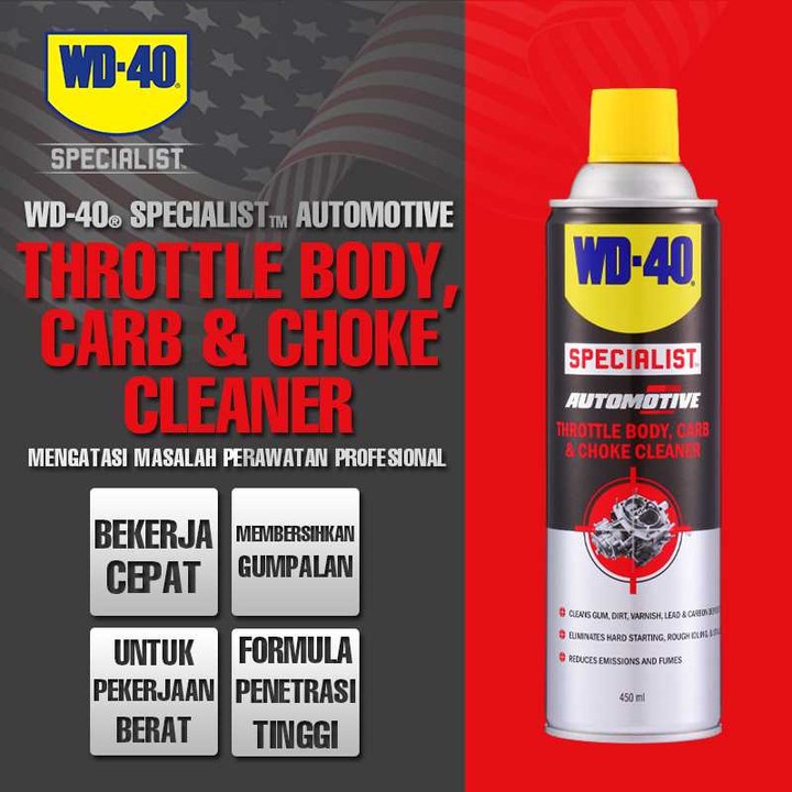 Cairan Pembersih Mesin Motor WD-40 Throttle Body Carb Cleaner Made In USA Original