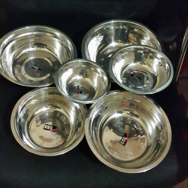 Mangkok stainless 555 Ukuran14,16,18,20,22,24cm
