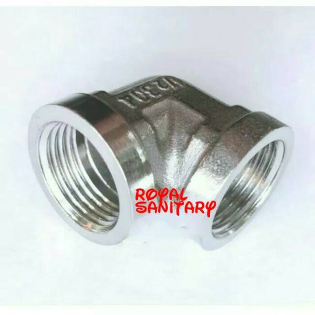 Knie Stainless 304 Ukuran 1/2inch Sambungan 0,5 Pralon/Nepel Fitting