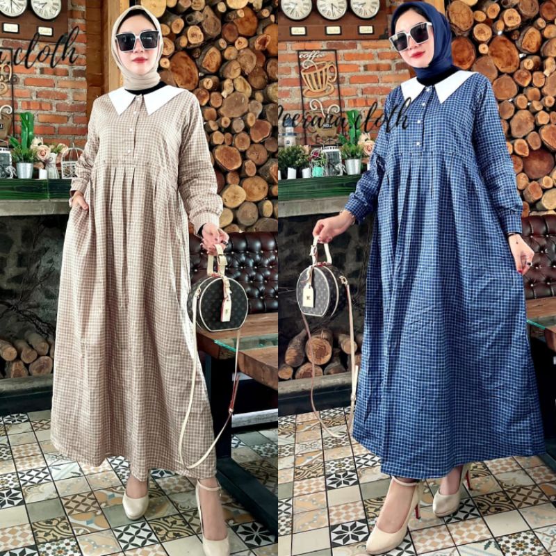 GAMIS GINGHAM BY QEERANA.CLOTH