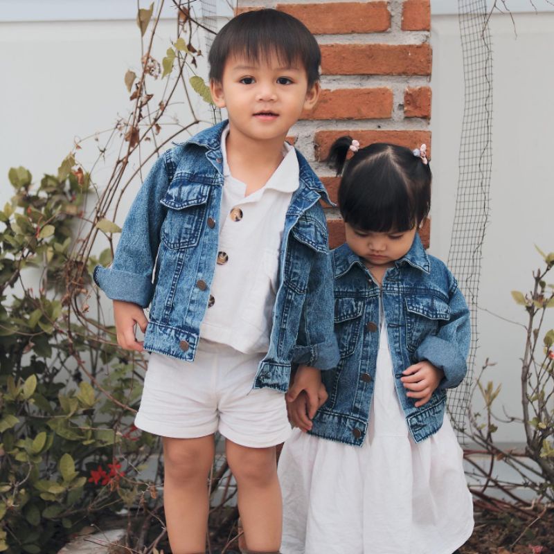 JAKET JEANS BAHAN TEBEL ANAK COWOK-CEWEK UMUR 2-7th