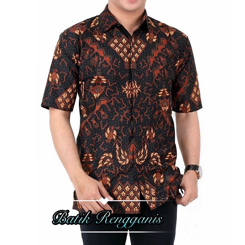 Baju Batik Pria Lengan Pendek Motif Sogan Jogja Exclusive Ready Seragam - 01