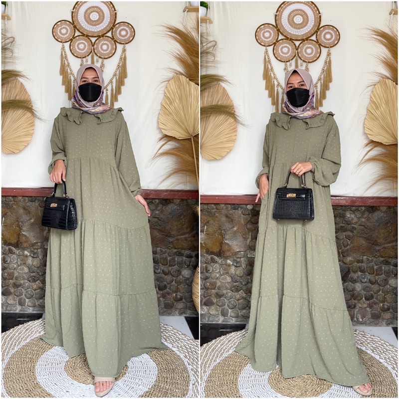 GAMIS DELISA ONETONE/DRESS WANITA/BUSANA MUSLIM WANITA TERBARU/GAMIS KONDANGAN/GAMIS MEWAH TERMURAH RUBIAH