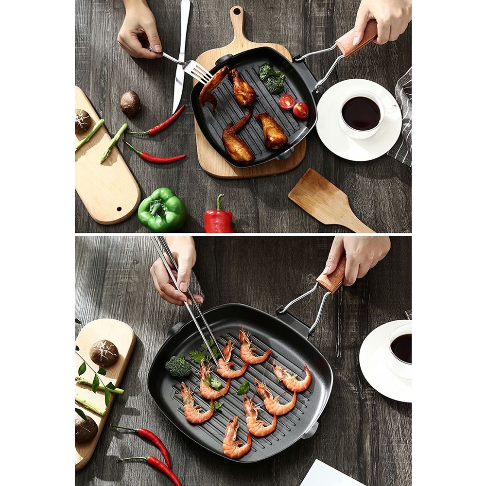 Xinmao Panci Masak Grid Nonstick Grill Frying Pan 20cm