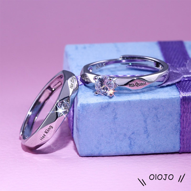 Cincin Sterling Silver 925 Dengan Cubic Zircon Lapis Emas Untuk Wanita - ol