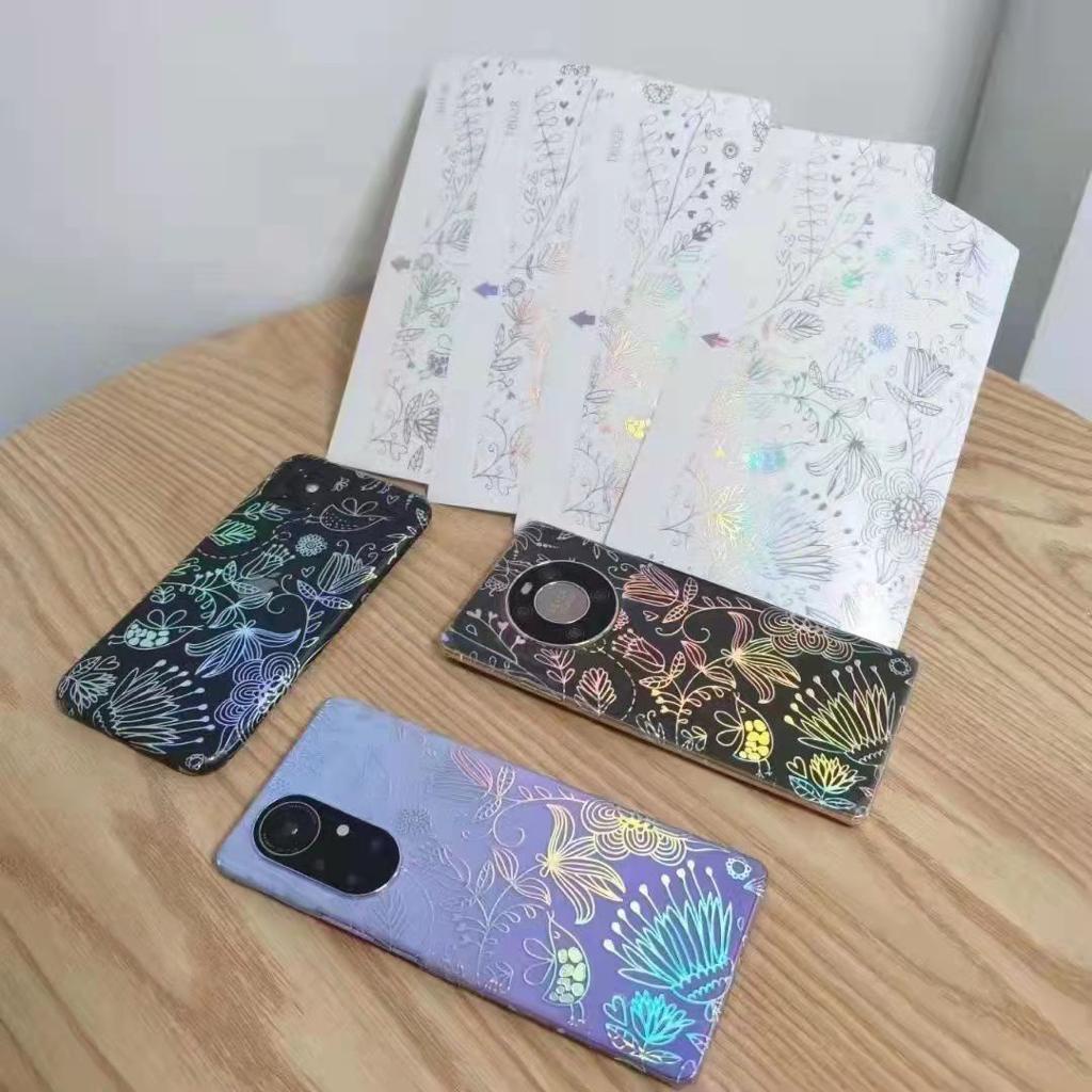 Skin Glow Holograpic 4D Samsung A04 A04E A04S A14 A24 A34 A54 5G M10S M30S M14 5G M11 M21 M31 M51 Garskin Glow Holo Grapic 4D Anti Jamur Back Cover Protector Pelindung Belakang Hp Sticker Hp