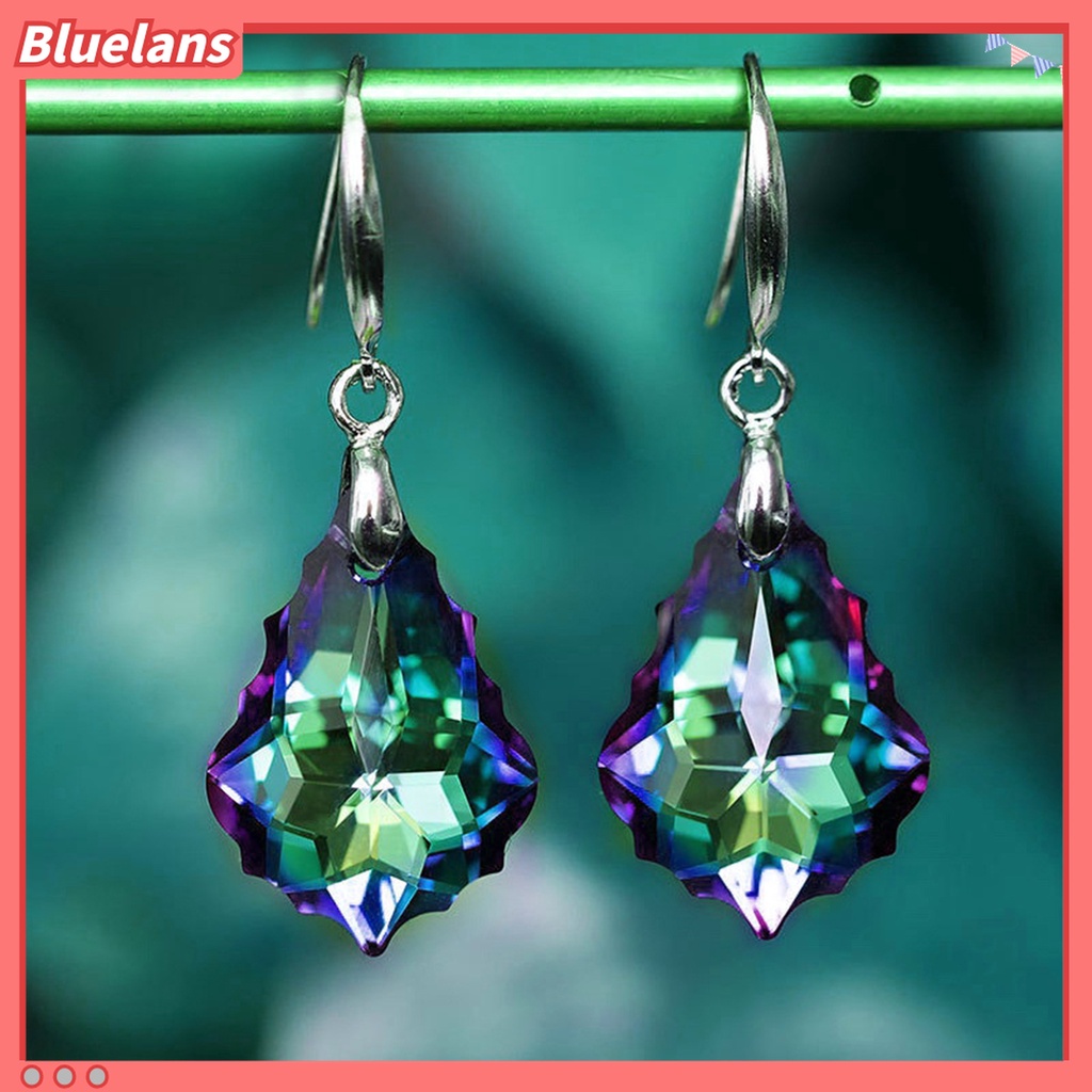 1 Pasang Anting Kait Gantung Wanita Hias Kristal Imitasi Tahan Lama Untuk Banquet