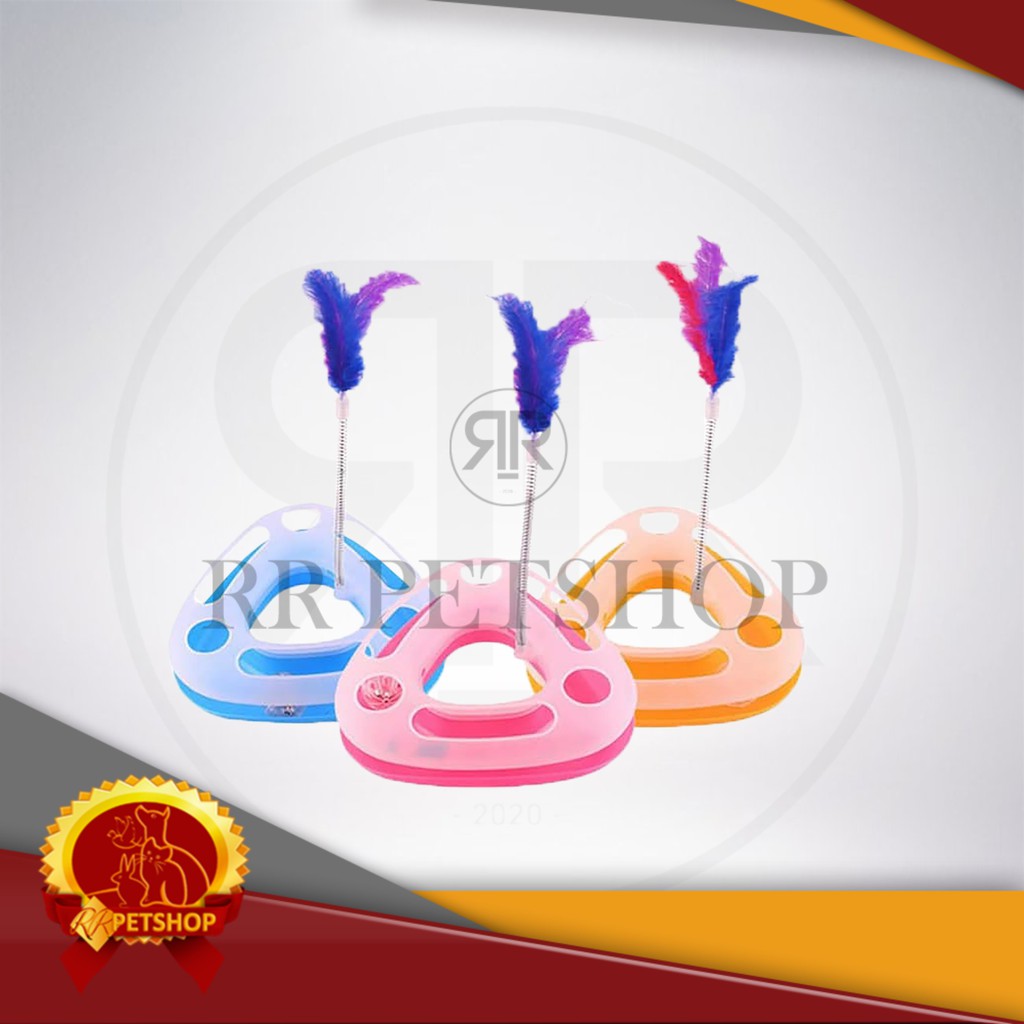 MAINAN KUCING TP CAT TOY HAPPY TRIANGLE WITH FEATHERS (CTO-755)