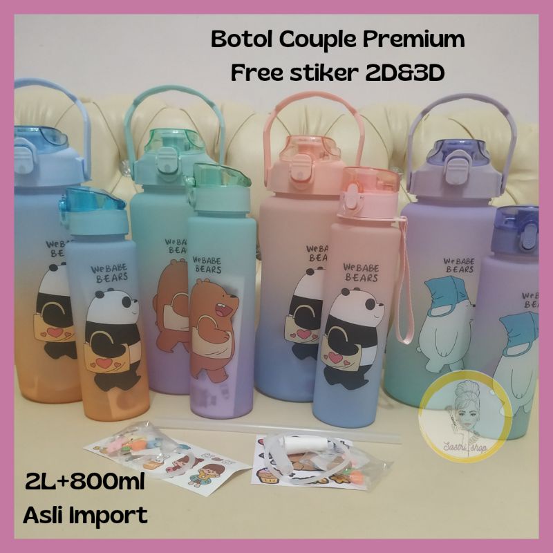 Botol Minum Gradasi Couplr 2 Liter Dan 800 Ml Botol Time Tritan Import Asli Original Tritan Botol Mi