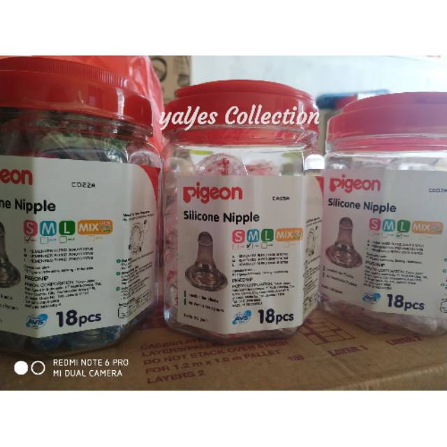 Dot pigeon size S - M - L - mix Silicone Nipple silikon lembit elastis botol susu baby bayi anak