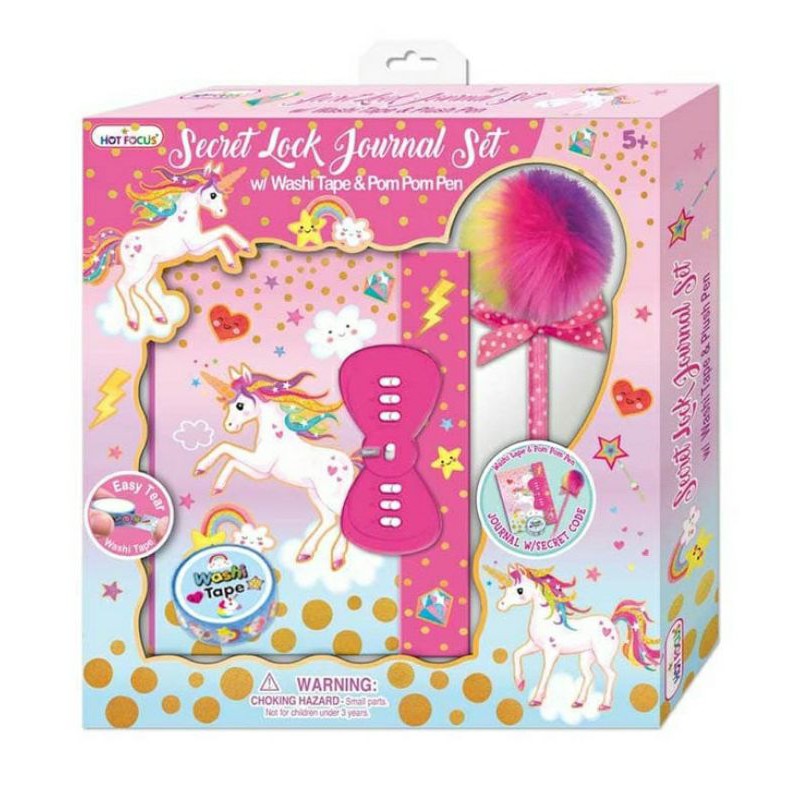 PROMO Secret Lock Journal Set – Unicorn Hot focus