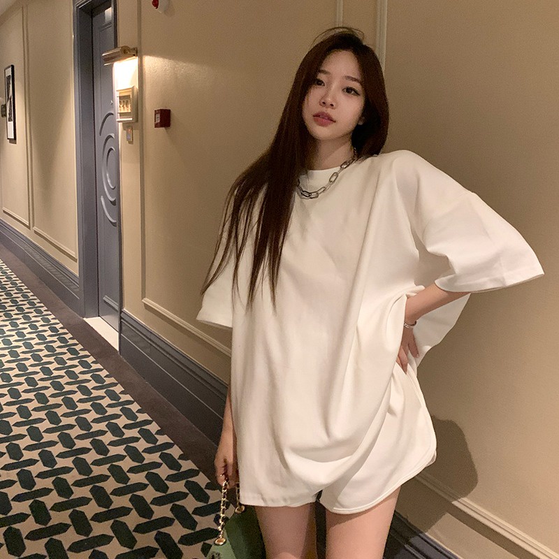 Celana pendek olahraga kaki lebar wanita retro niche mahasiswa hot pants pinggang tinggi ramping lur