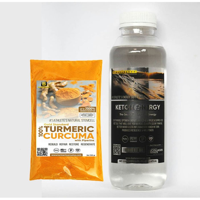 KetoneEnergy + Gold Standard Turmeric Curcuma with Piperine
