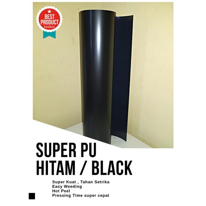 Super PU polyflex / poliflex / vinyl FREE CUTTING - Hitam