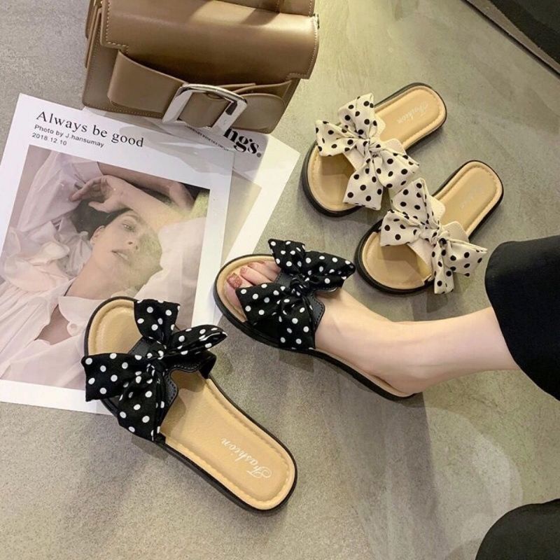 Medan Termurah KD001 Sendal polka wanita import sandal anak gadis polka import